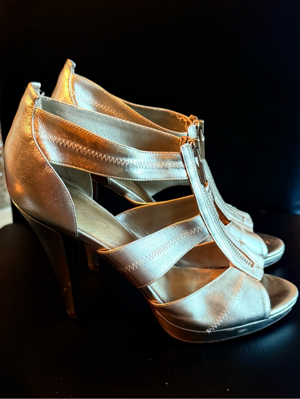 Aldo Gold Metallic Strappy High Heel Sandals